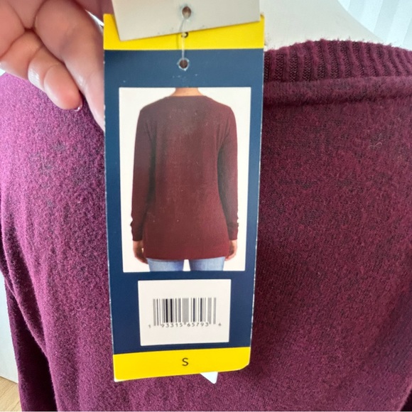 NWT Lucky 🍀 Brand burgundy soft v-neck sweater Size S - Picture 9 of 14